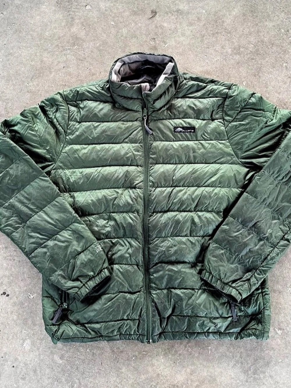 Columbia-like Men's Green Puffer Jacket Size Large